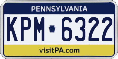 PA license plate KPM6322