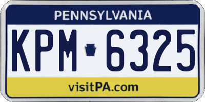 PA license plate KPM6325