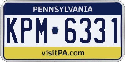PA license plate KPM6331