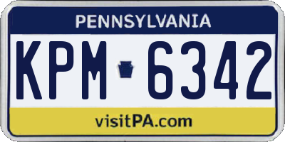 PA license plate KPM6342