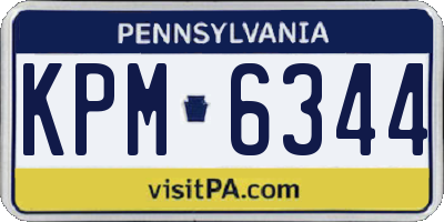 PA license plate KPM6344