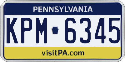 PA license plate KPM6345