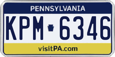 PA license plate KPM6346