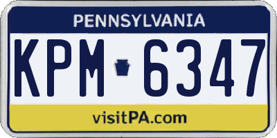 PA license plate KPM6347