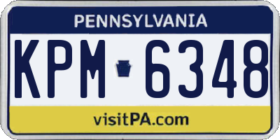 PA license plate KPM6348
