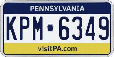PA license plate KPM6349