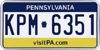 PA license plate KPM6351