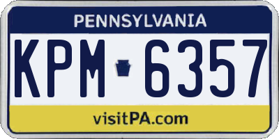 PA license plate KPM6357