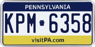PA license plate KPM6358