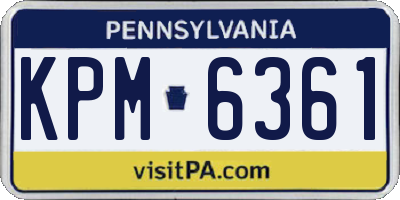 PA license plate KPM6361