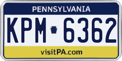PA license plate KPM6362