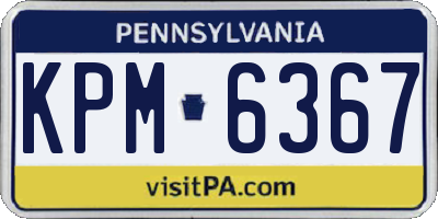 PA license plate KPM6367