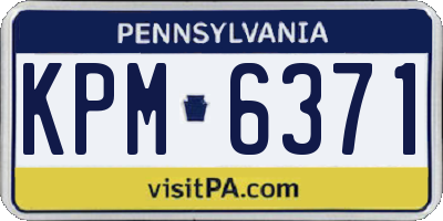 PA license plate KPM6371