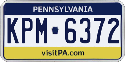 PA license plate KPM6372