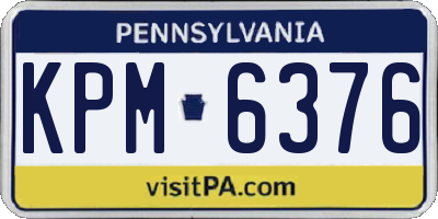 PA license plate KPM6376