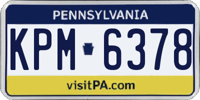 PA license plate KPM6378