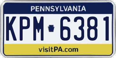 PA license plate KPM6381