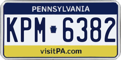PA license plate KPM6382