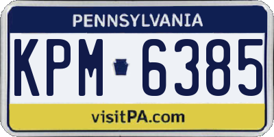 PA license plate KPM6385