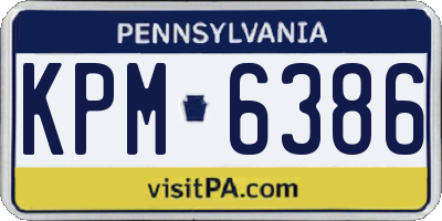 PA license plate KPM6386