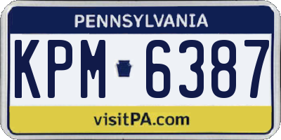 PA license plate KPM6387