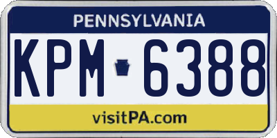 PA license plate KPM6388