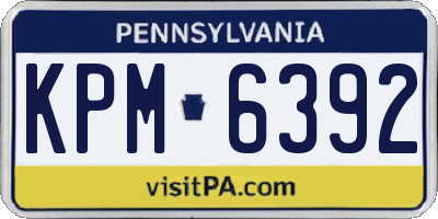 PA license plate KPM6392