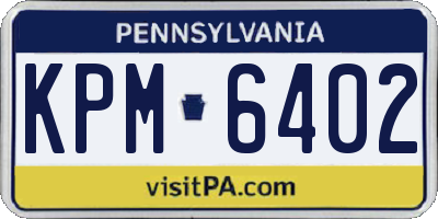 PA license plate KPM6402