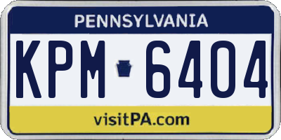 PA license plate KPM6404