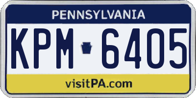 PA license plate KPM6405
