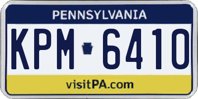 PA license plate KPM6410