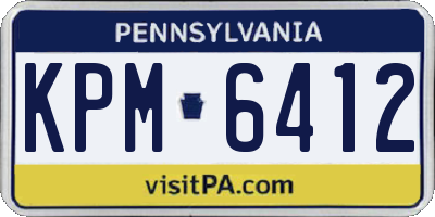 PA license plate KPM6412