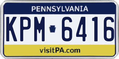 PA license plate KPM6416