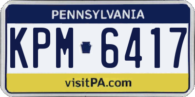 PA license plate KPM6417