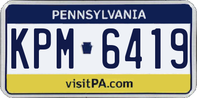 PA license plate KPM6419