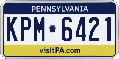 PA license plate KPM6421