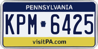 PA license plate KPM6425