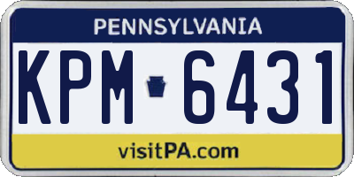 PA license plate KPM6431