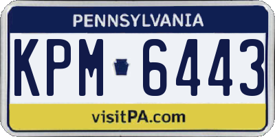 PA license plate KPM6443