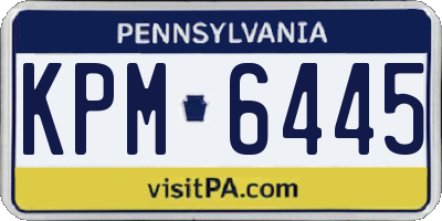 PA license plate KPM6445