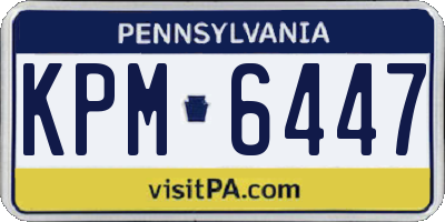 PA license plate KPM6447