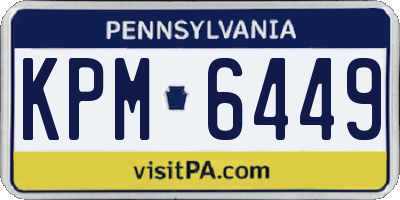 PA license plate KPM6449