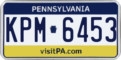 PA license plate KPM6453