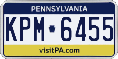 PA license plate KPM6455