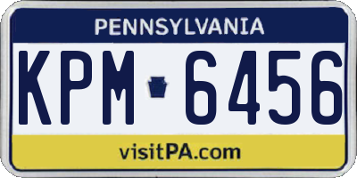 PA license plate KPM6456
