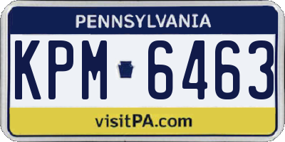 PA license plate KPM6463