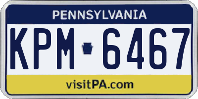PA license plate KPM6467