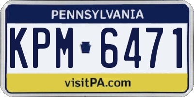 PA license plate KPM6471