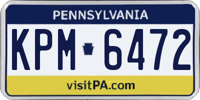 PA license plate KPM6472