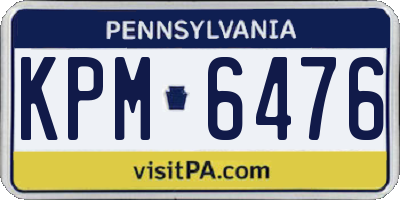 PA license plate KPM6476